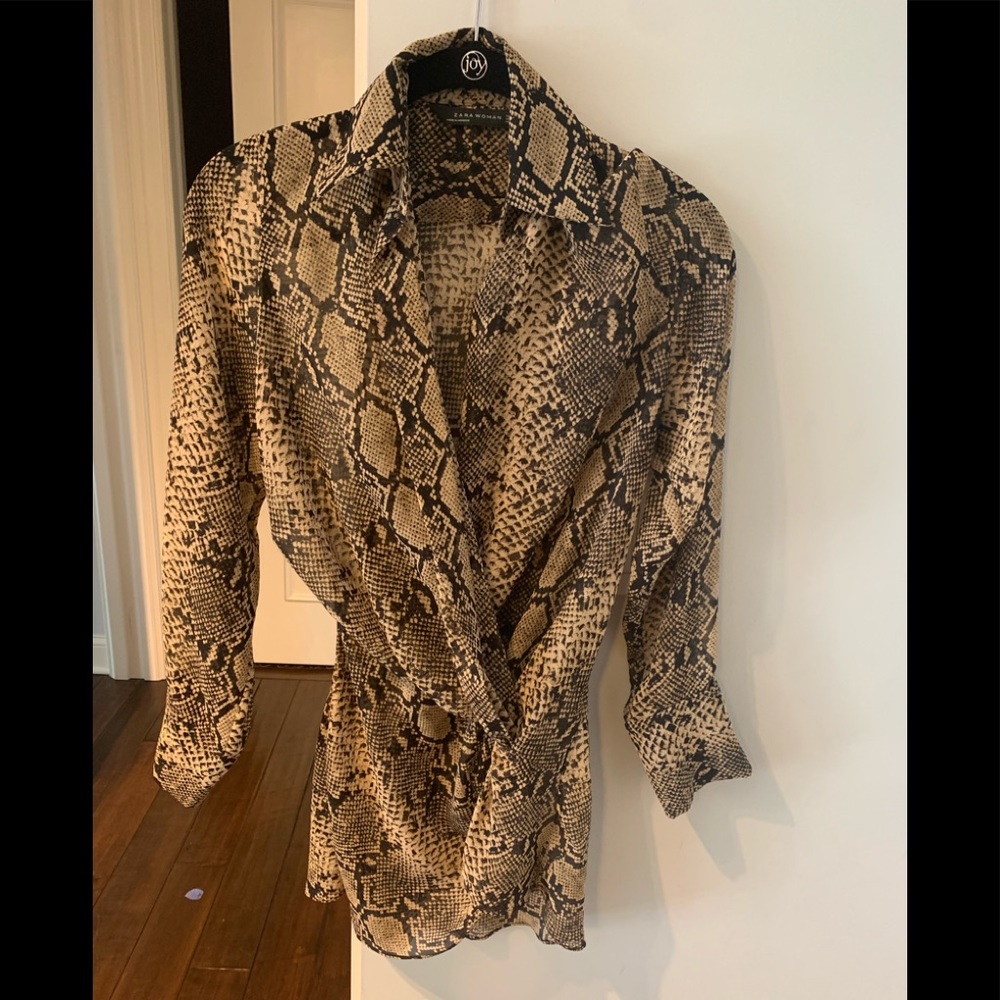 Zara animal print wrap dress de